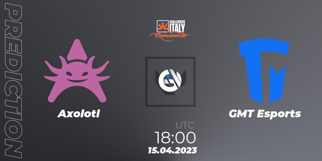 Axolotl - GMT Esports: Maç tahminleri. 15.04.2023 at 18:00, VALORANT, VALORANT Challengers 2023 Italy: Rinascimento Split 2