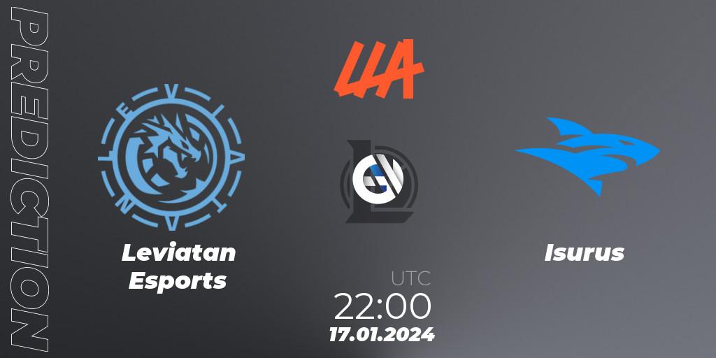 Leviatan Esports - Isurus: Maç tahminleri. 17.01.2024 at 22:00, LoL, LLA 2024 Opening Group Stage