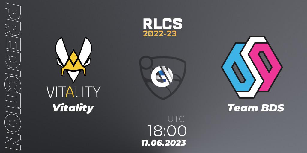 Vitality - Team BDS: Maç tahminleri. 11.06.2023 at 18:00, Rocket League, RLCS 2022-23 - Spring: Europe Regional 3 - Spring Invitational