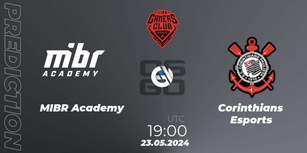 MIBR Academy - Corinthians Esports: Maç tahminleri. 23.05.2024 at 19:00, Counter-Strike (CS2), Gamers Club Liga Série A: May 2024