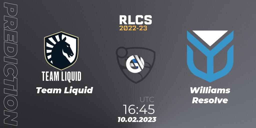 Team Liquid - Williams Resolve: Maç tahminleri. 10.02.2023 at 16:45, Rocket League, RLCS 2022-23 - Winter: Europe Regional 2 - Winter Cup
