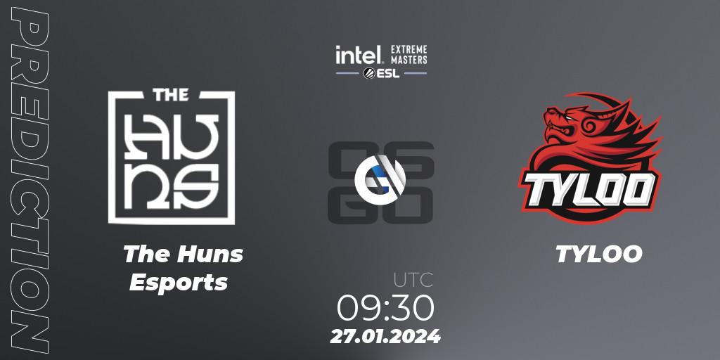 The Huns Esports - TYLOO: Maç tahminleri. 27.01.2024 at 09:30, Counter-Strike (CS2), Intel Extreme Masters China 2024: Asian Closed Qualifier
