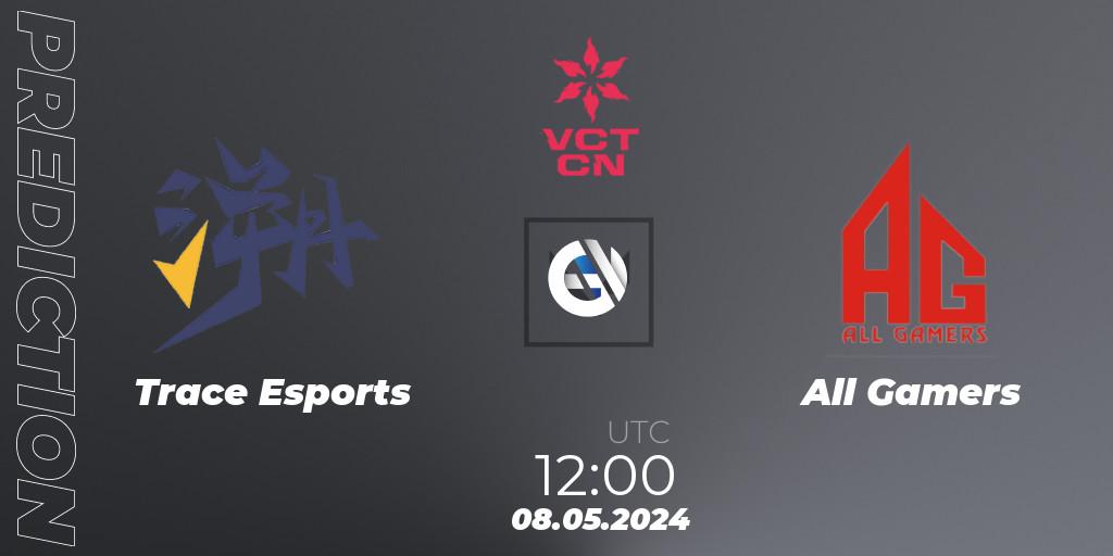 Trace Esports - All Gamers: Maç tahminleri. 08.05.2024 at 09:00, VALORANT, VCT 2024: China Stage 1