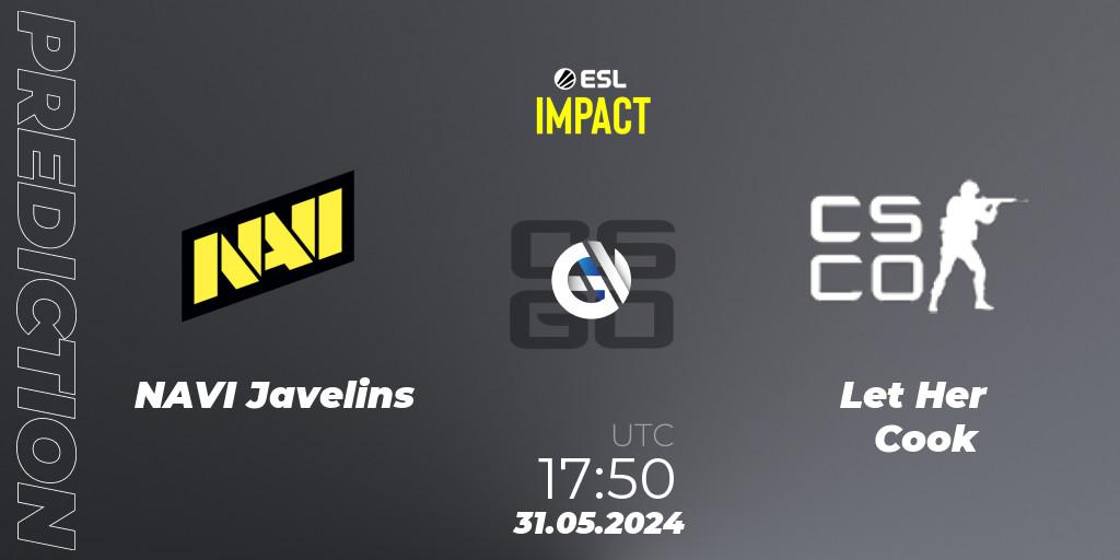 NAVI Javelins - Let Her Cook: Maç tahminleri. 31.05.2024 at 18:20, Counter-Strike (CS2), ESL Impact League Season 5 Finals