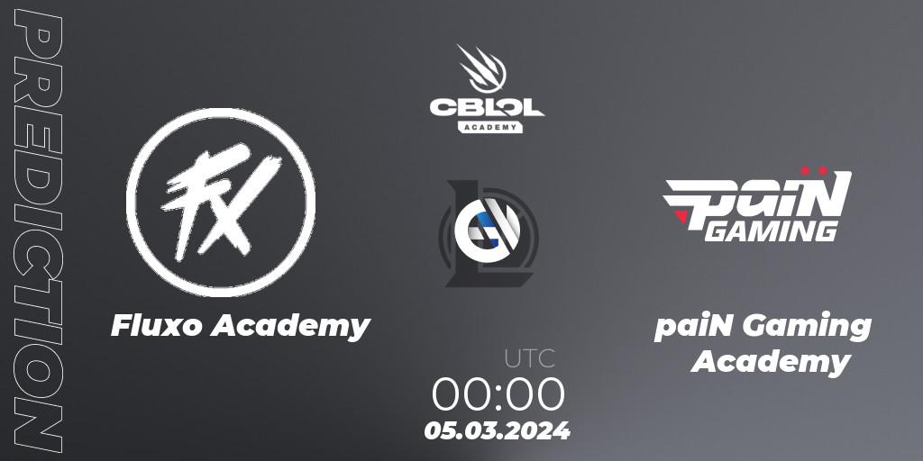 Fluxo Academy - paiN Gaming Academy: Maç tahminleri. 05.03.2024 at 00:00, LoL, CBLOL Academy Split 1 2024