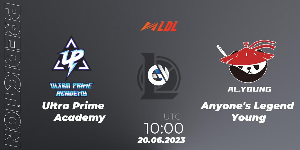 Ultra Prime Academy - Anyone's Legend Young: Maç tahminleri. 20.06.2023 at 10:30, LoL, LDL 2023 - Regular Season - Stage 3