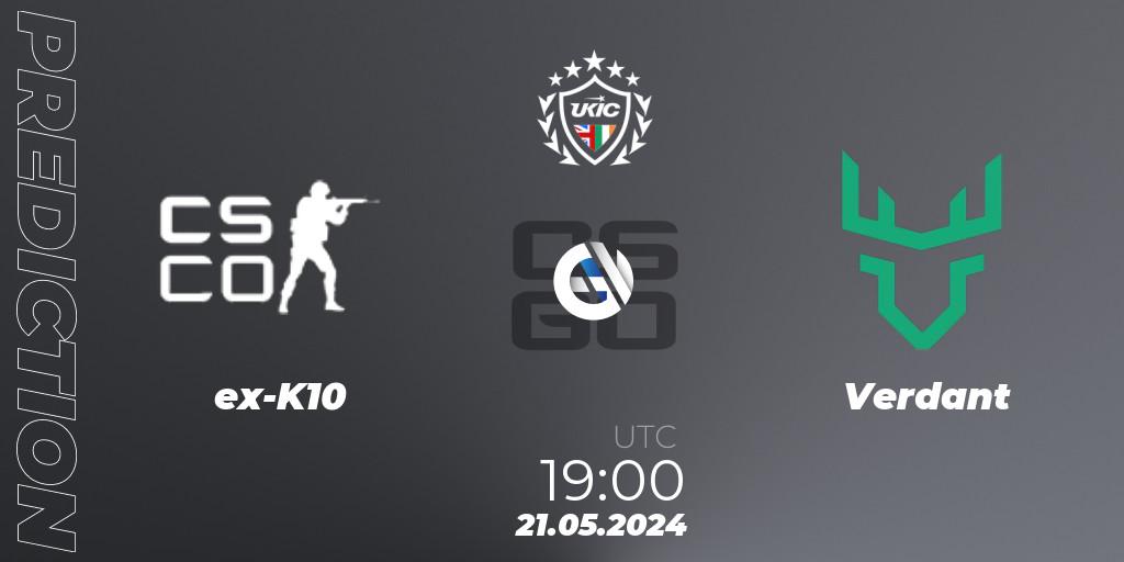 ex-K10 - Verdant: Maç tahminleri. 21.05.2024 at 19:00, Counter-Strike (CS2), UKIC League Season 2: Division 1