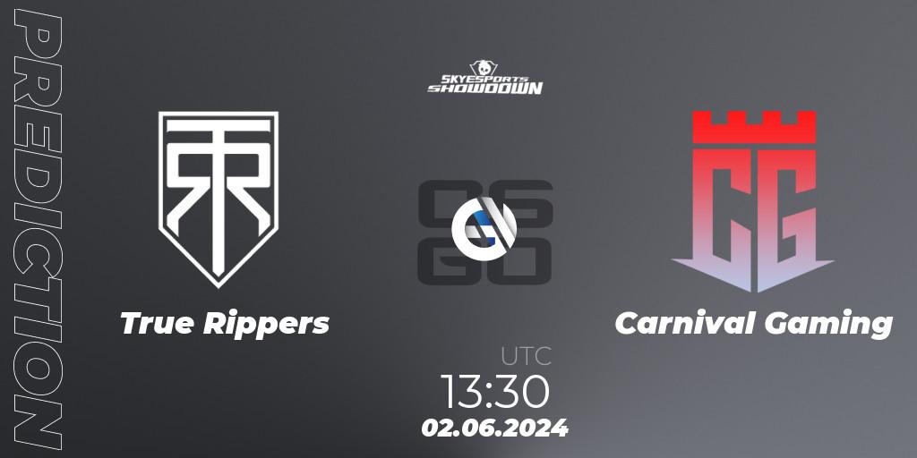 True Rippers - Carnival Gaming: Maç tahminleri. 02.06.2024 at 13:30, Counter-Strike (CS2), Skyesports Showdown 2024