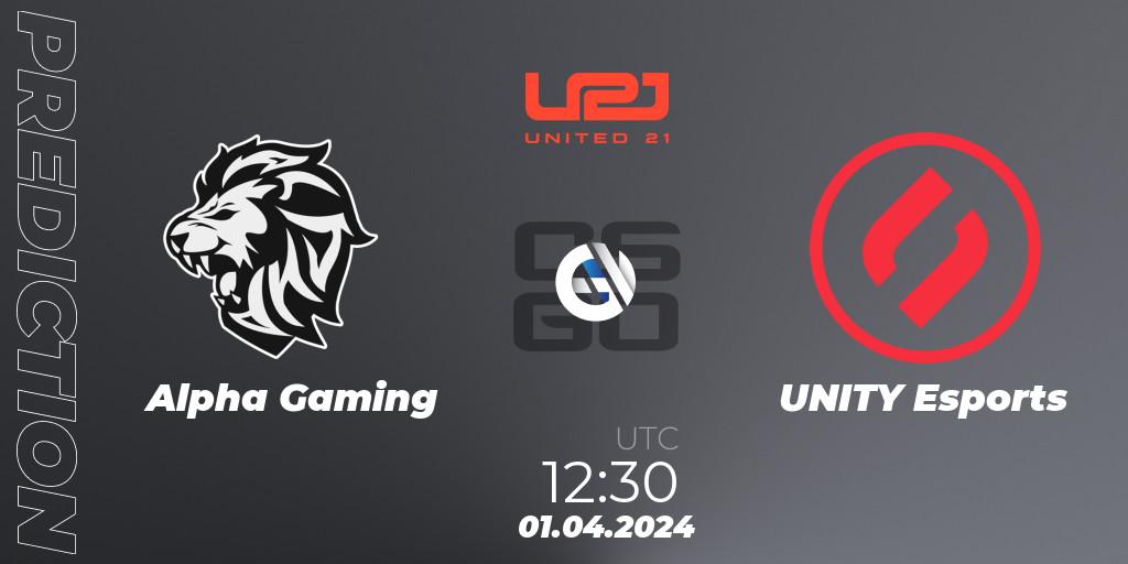 Alpha Gaming - UNITY Esports: Maç tahminleri. 01.04.2024 at 12:30, Counter-Strike (CS2), United21 Season 14