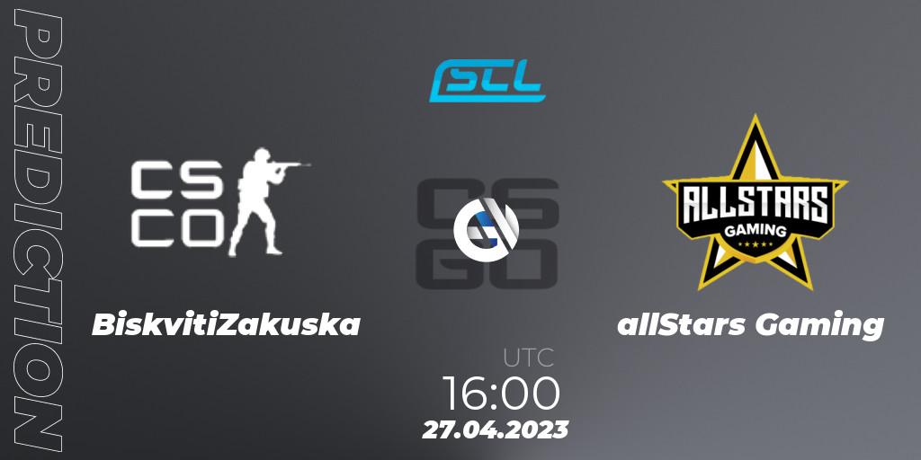 BiskvitiZakuska - allStars Gaming: Maç tahminleri. 27.04.2023 at 18:00, Counter-Strike (CS2), SCL Season 9: Challenger Division
