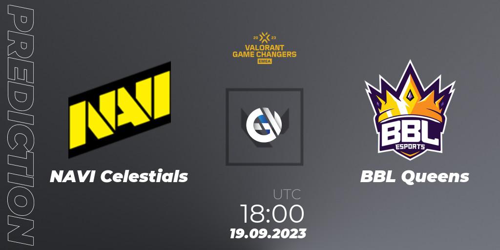 NAVI Celestials - BBL Queens: Maç tahminleri. 19.09.2023 at 18:00, VALORANT, VCT 2023: Game Changers EMEA Stage 3 - Group Stage