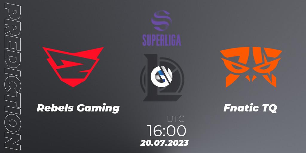Rebels Gaming - Fnatic TQ: Maç tahminleri. 20.07.2023 at 16:00, LoL, Superliga Summer 2023 - Group Stage