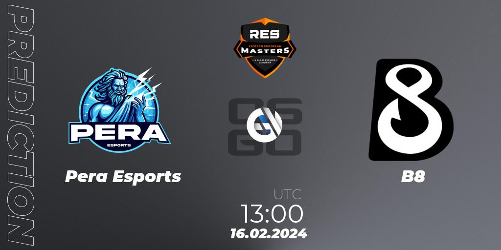 Pera Esports - B8: Maç tahminleri. 16.02.2024 at 13:00, Counter-Strike (CS2), RES Eastern European Masters: Spring 2024