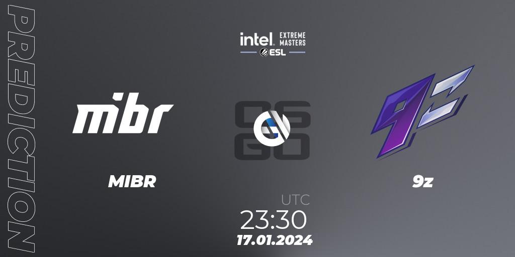 MIBR - 9z: Maç tahminleri. 17.01.2024 at 23:30, Counter-Strike (CS2), Intel Extreme Masters China 2024: South American Closed Qualifier