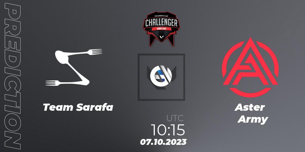 Team Sarafa - Aster Army: Maç tahminleri. 07.10.2023 at 10:45, VALORANT, TEC Challenger Series 10