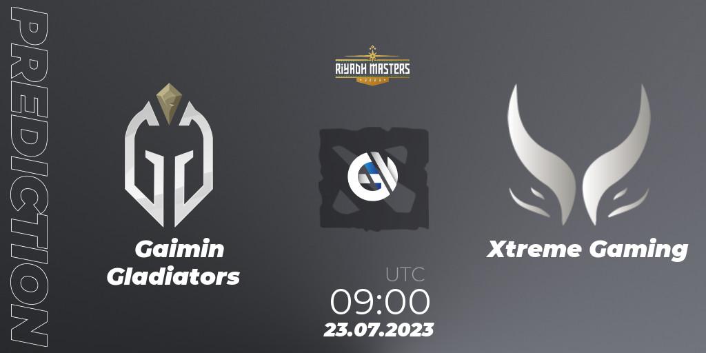 Gaimin Gladiators - Xtreme Gaming: Maç tahminleri. 23.07.2023 at 09:04, Dota 2, Riyadh Masters 2023 - Group Stage
