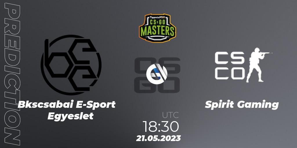 Békéscsabai E-Sport Egyesület - Spirit Gaming: Maç tahminleri. 21.05.2023 at 18:30, Counter-Strike (CS2), TippmixPro Masters Spring 2023