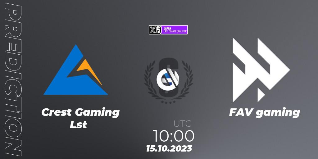 Crest Gaming Lst - FAV gaming: Maç tahminleri. 15.10.23, Rainbow Six, Japan League 2023 - Stage 2 - Last Chance Qualifiers
