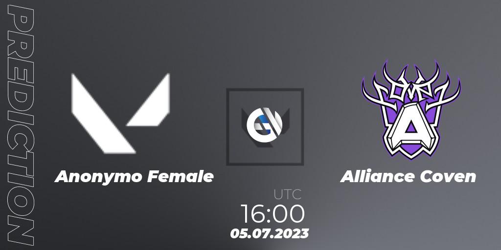Anonymo Female - Alliance Coven: Maç tahminleri. 05.07.2023 at 16:10, VALORANT, VCT 2023: Game Changers EMEA Series 2 - Group Stage