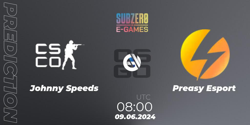 Johnny Speeds - Preasy Esport: Maç tahminleri. 09.06.2024 at 08:10, Counter-Strike (CS2), SubZero E-Games 2024