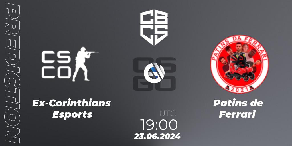 Ex-Corinthians Esports - Patins de Ferrari: Maç tahminleri. 24.06.2024 at 20:00, Counter-Strike (CS2), CBCS Season 5: Open Qualifier #1