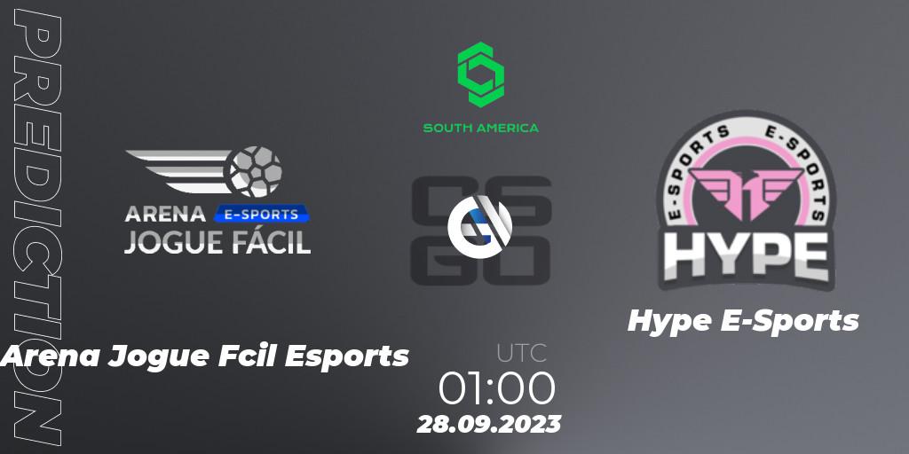  Arena Jogue Fácil Esports - Hype E-Sports: Maç tahminleri. 28.09.2023 at 01:00, Counter-Strike (CS2), CCT South America Series #12: Closed Qualifier