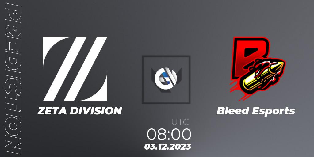 ZETA DIVISION - Bleed eSports: Maç tahminleri. 03.12.23, VALORANT, Riot Games ONE PRO INVITATIONAL 2023