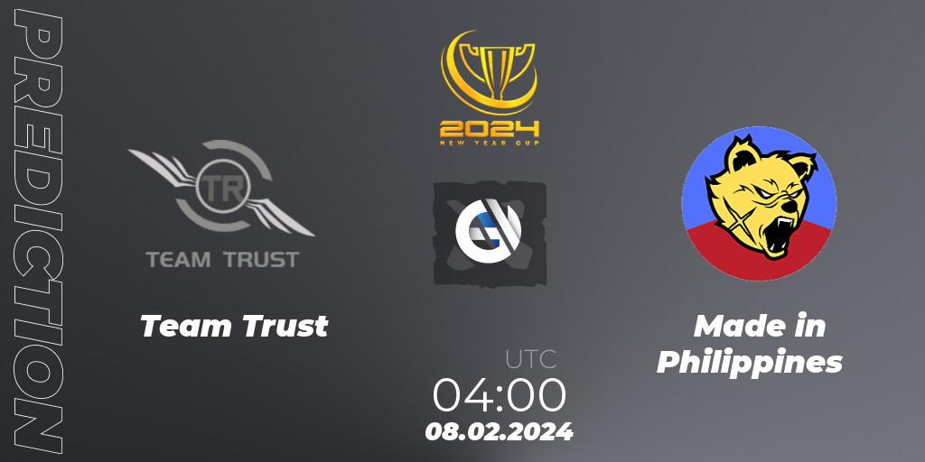 Team Trust - Made in Philippines: Maç tahminleri. 08.02.2024 at 05:00, Dota 2, New Year Cup 2024