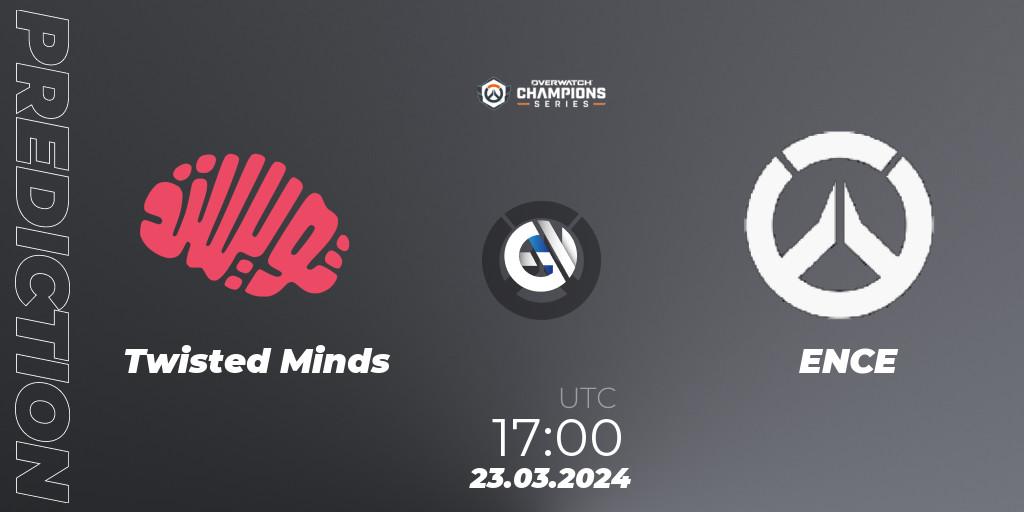 Twisted Minds - ENCE eSports: Maç tahminleri. 23.03.2024 at 17:00, Overwatch, Overwatch Champions Series 2024 - EMEA Stage 1 Main Event