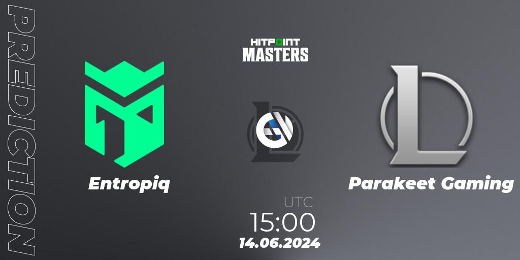 Entropiq - Parakeet Gaming: Maç tahminleri. 14.06.2024 at 15:00, LoL, Hitpoint Masters Summer 2024