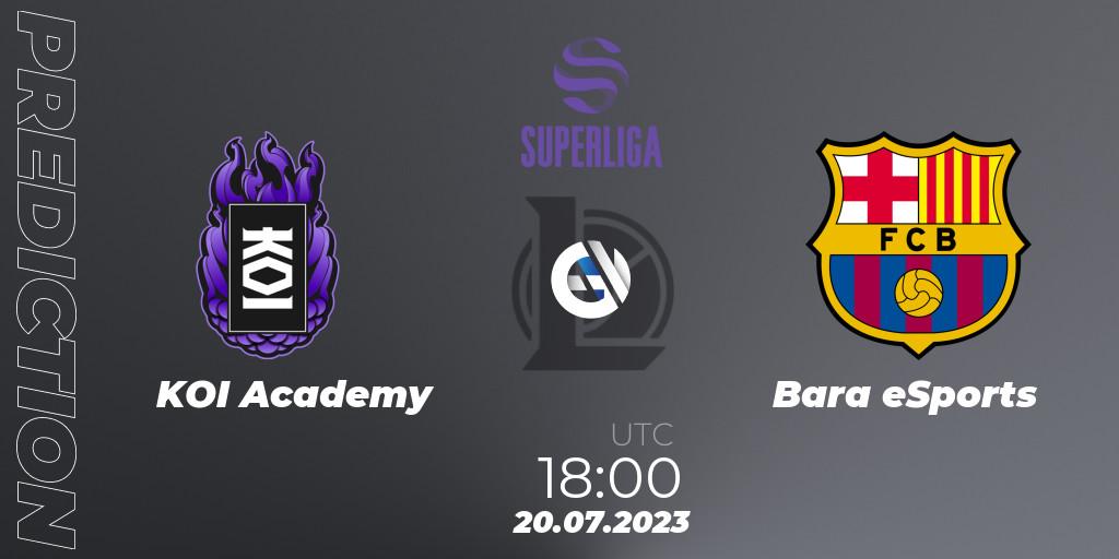 KOI Academy - Barça eSports: Maç tahminleri. 20.07.2023 at 18:00, LoL, Superliga Summer 2023 - Group Stage