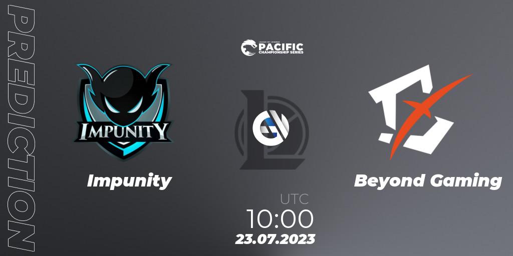 Impunity - Beyond Gaming: Maç tahminleri. 23.07.2023 at 10:00, LoL, PACIFIC Championship series Group Stage