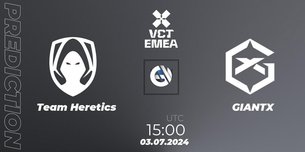Team Heretics - GIANTX: Maç tahminleri. 03.07.2024 at 16:00, VALORANT, VALORANT Champions Tour 2024: EMEA League - Stage 2 - Group Stage