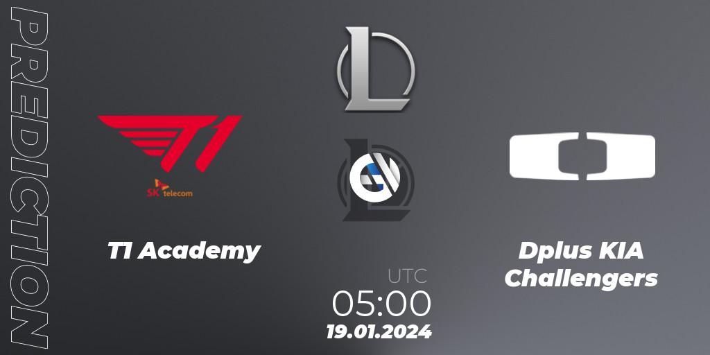 T1 Academy - Dplus KIA Challengers: Maç tahminleri. 19.01.2024 at 05:00, LoL, LCK Challengers League 2024 Spring - Group Stage