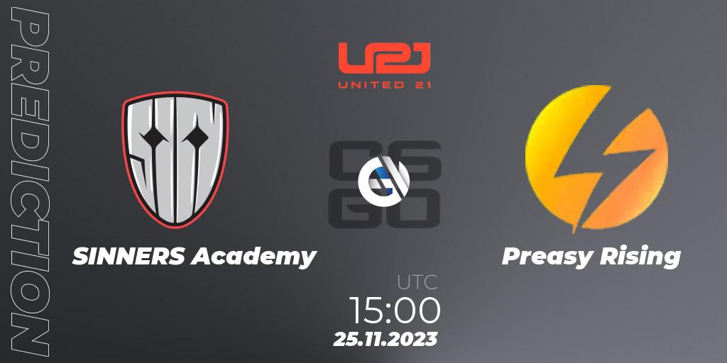 SINNERS Academy - Preasy Rising: Maç tahminleri. 27.11.2023 at 15:00, Counter-Strike (CS2), United21 Season 8: Division 2