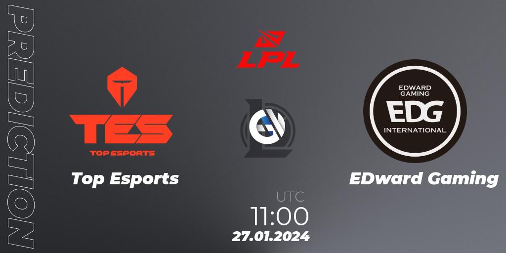 Top Esports - EDward Gaming: Maç tahminleri. 27.01.2024 at 11:00, LoL, LPL Spring 2024 - Group Stage