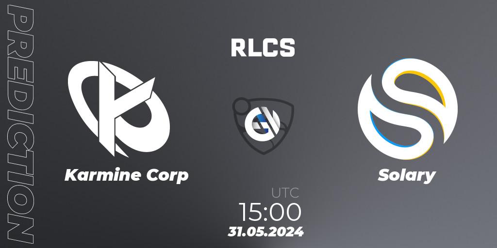 Karmine Corp - Solary: Maç tahminleri. 31.05.2024 at 15:00, Rocket League, RLCS 2024 - Major 2: EU Open Qualifier 6