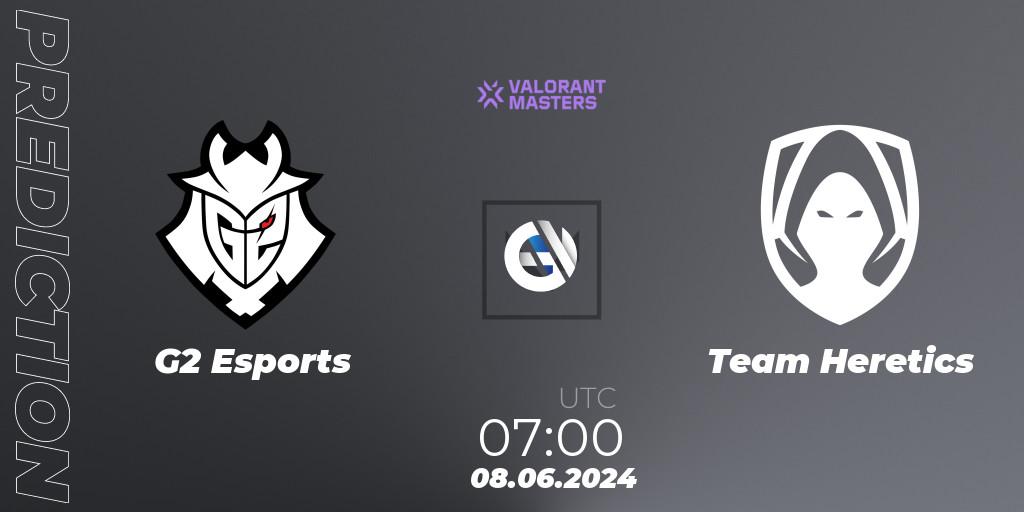 G2 Esports - Team Heretics: Maç tahminleri. 08.06.2024 at 07:00, VALORANT, VCT 2024: Masters Shanghai