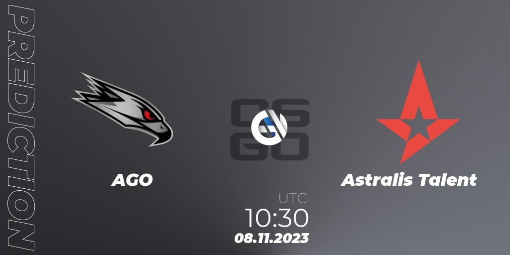 AGO - Astralis Talent: Maç tahminleri. 08.11.2023 at 12:00, Counter-Strike (CS2), European Pro League Season 12: Division 2