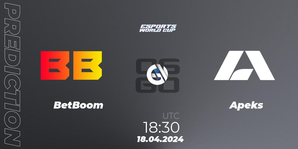BetBoom - Apeks: Maç tahminleri. 18.04.24, CS2 (CS:GO), Esports World Cup 2024: European Open Qualifier