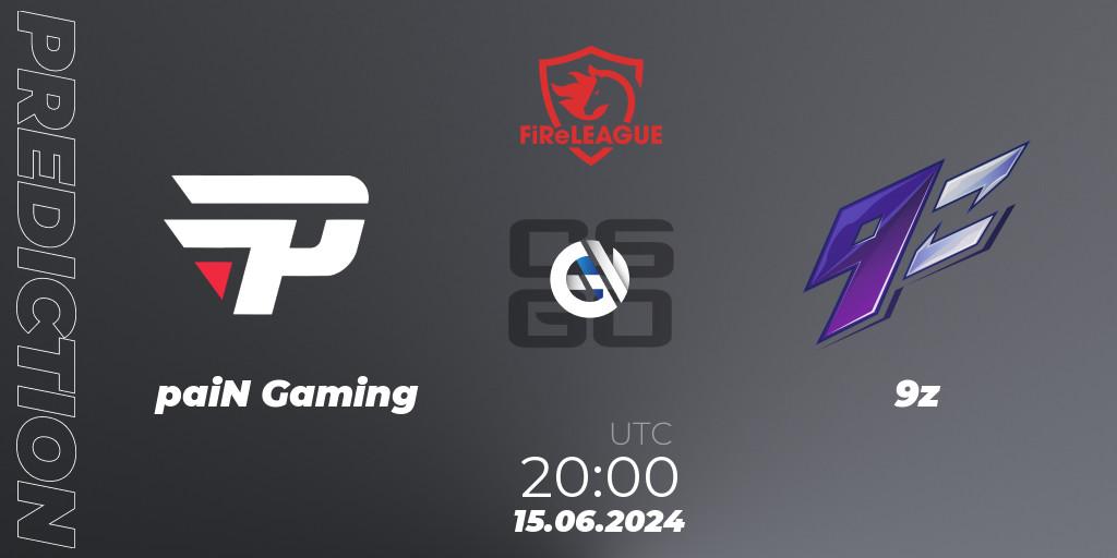 paiN Gaming - 9z: Maç tahminleri. 15.06.2024 at 20:25, Counter-Strike (CS2), FiReLEAGUE 2023 Global Finals