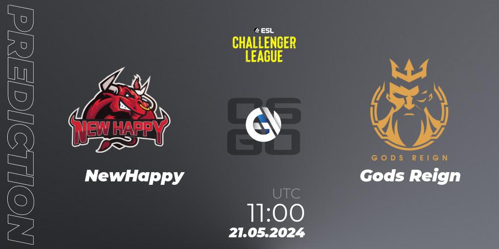 NewHappy - Gods Reign: Maç tahminleri. 21.05.2024 at 09:00, Counter-Strike (CS2), ESL Challenger League Season 47: Asia