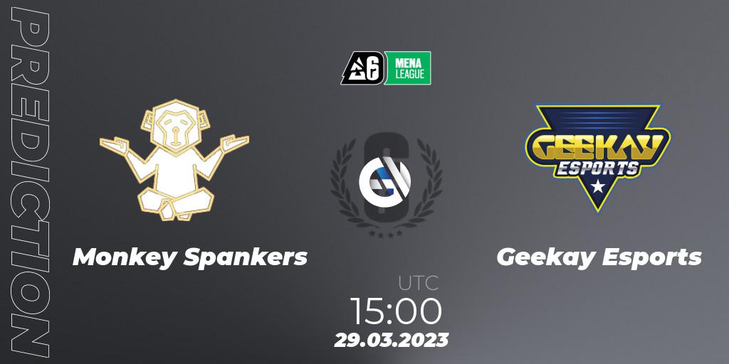 Monkey Spankers - Geekay Esports: Maç tahminleri. 29.03.23, Rainbow Six, MENA League 2023 - Stage 1