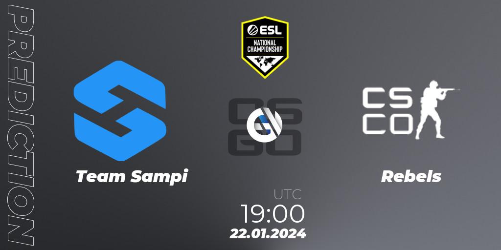 Team Sampi - Rebels Gaming: Maç tahminleri. 22.01.2024 at 19:00, Counter-Strike (CS2), ESL Pro League Season 19 NC Europe Qualifier
