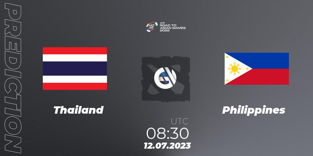 Thailand - Philippines: Maç tahminleri. 12.07.2023 at 08:48, Dota 2, 2022 AESF Road to Asian Games - Southeast Asia