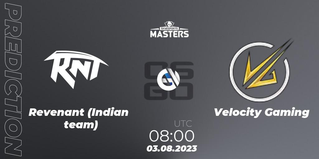 Revenant (Indian team) - Velocity Gaming: Maç tahminleri. 03.08.2023 at 08:00, Counter-Strike (CS2), Skyesports Masters 2023: Regular Season