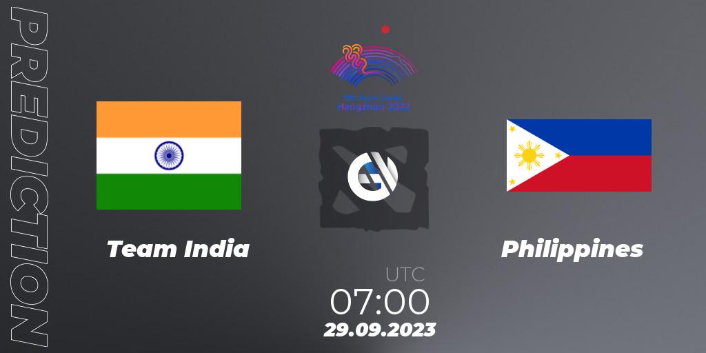 Team India - Philippines: Maç tahminleri. 29.09.2023 at 07:00, Dota 2, 2022 Asian Games
