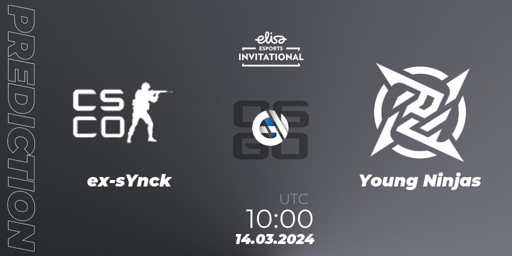 ex-sYnck - Young Ninjas: Maç tahminleri. 14.03.24, CS2 (CS:GO), Elisa Invitational Spring 2024 Contenders