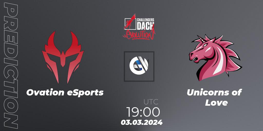 Ovation eSports - Unicorns of Love: Maç tahminleri. 03.03.2024 at 19:00, VALORANT, VALORANT Challengers 2024 DACH: Evolution Split 1