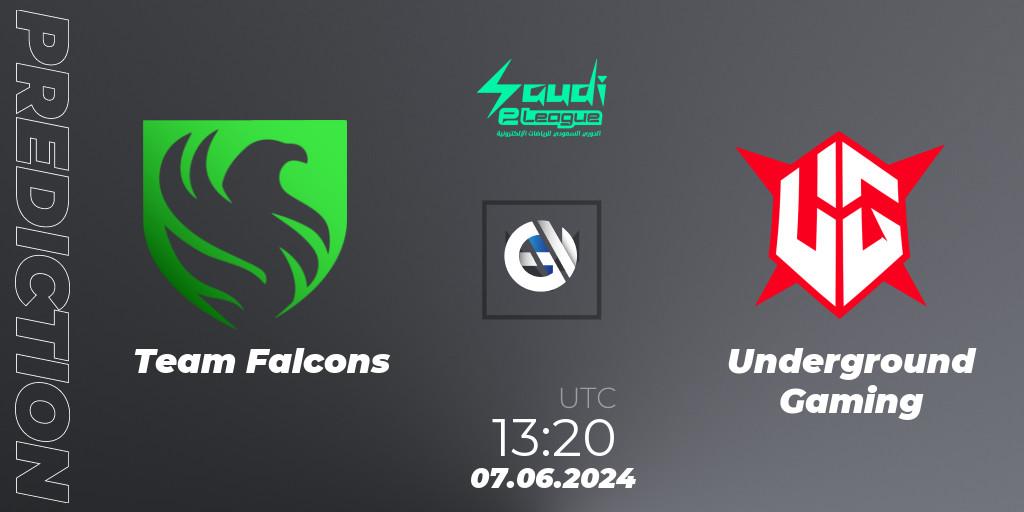 Team Falcons - Underground Gaming: Maç tahminleri. 07.06.2024 at 13:20, VALORANT, Saudi eLeague 2024: Major 2